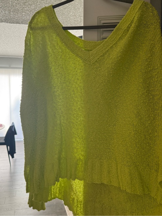 Pilcro Tops - Anthropologie Pilcro Neon Lime V-Neck uKnit Top